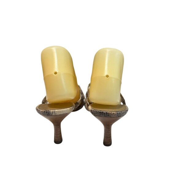 Vaneli Leather Snake Print Kitten Heel Strappy Sandals - Picture 5 of 12